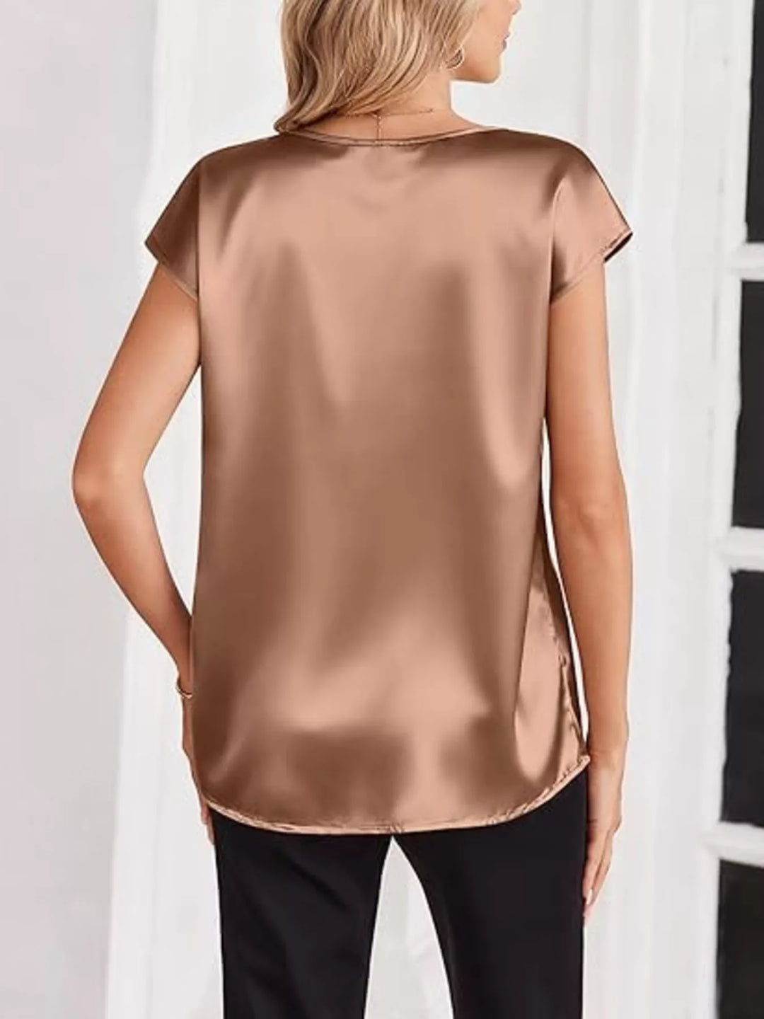 Nicole | Satin V-Neck Blouse
