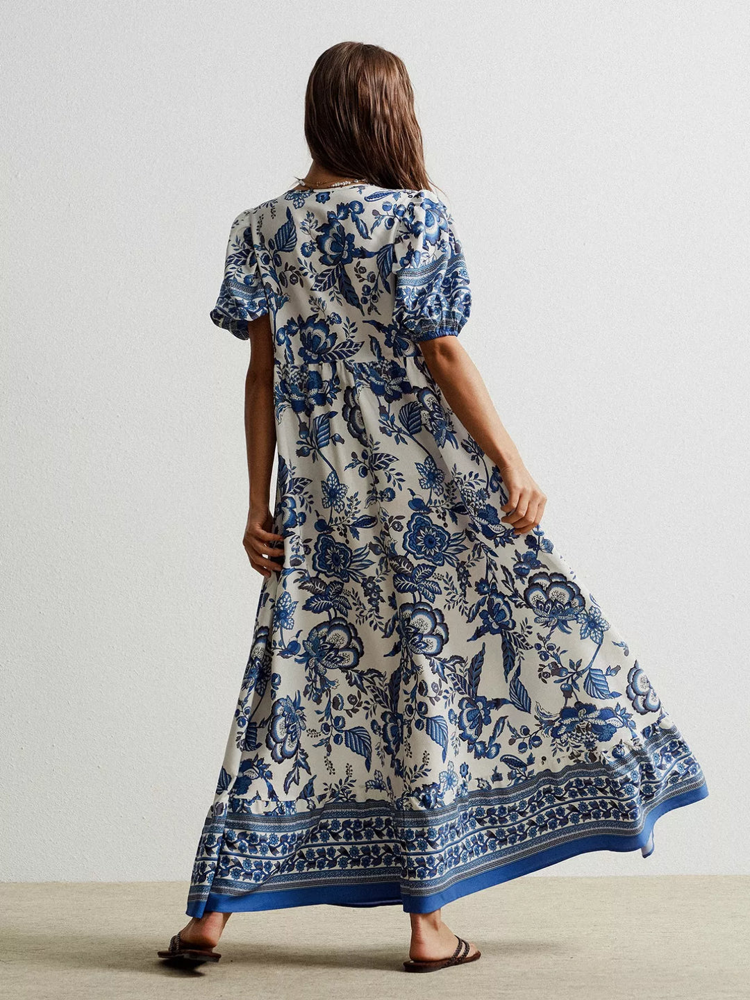 Calista | Floral Tie-Neck Maxi Dress