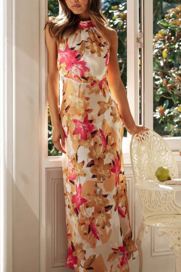 Solmira | Floral Halter Maxi Dress