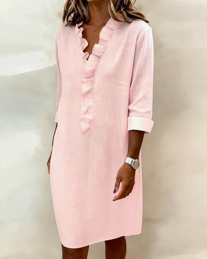 Aléa | Ruffled V-Neck Dress