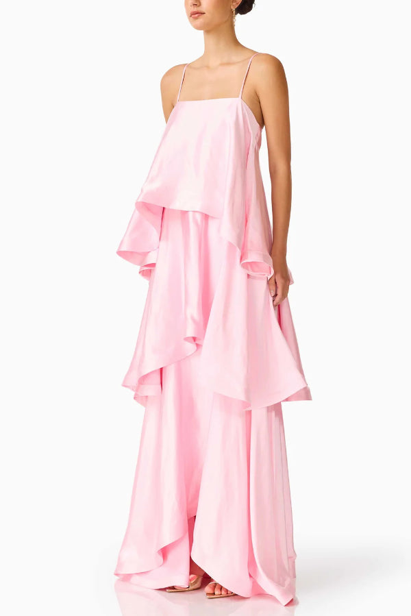 Eloria | Layered Satin Maxi Dress