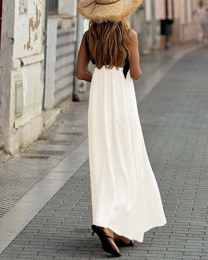 Samantha | Backless Contrast Dress