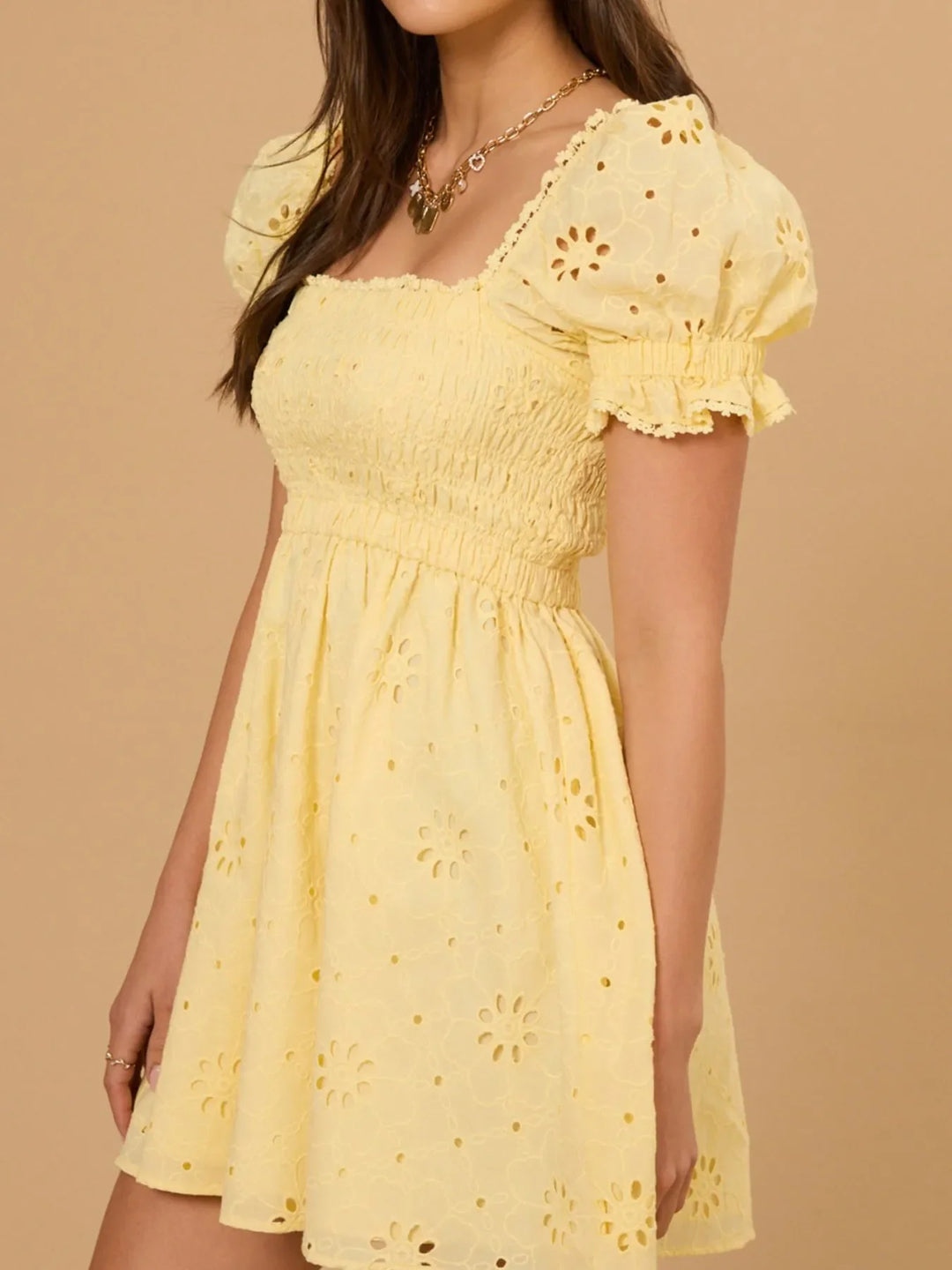 Lunéa | Eyelet Smocked Mini Dress