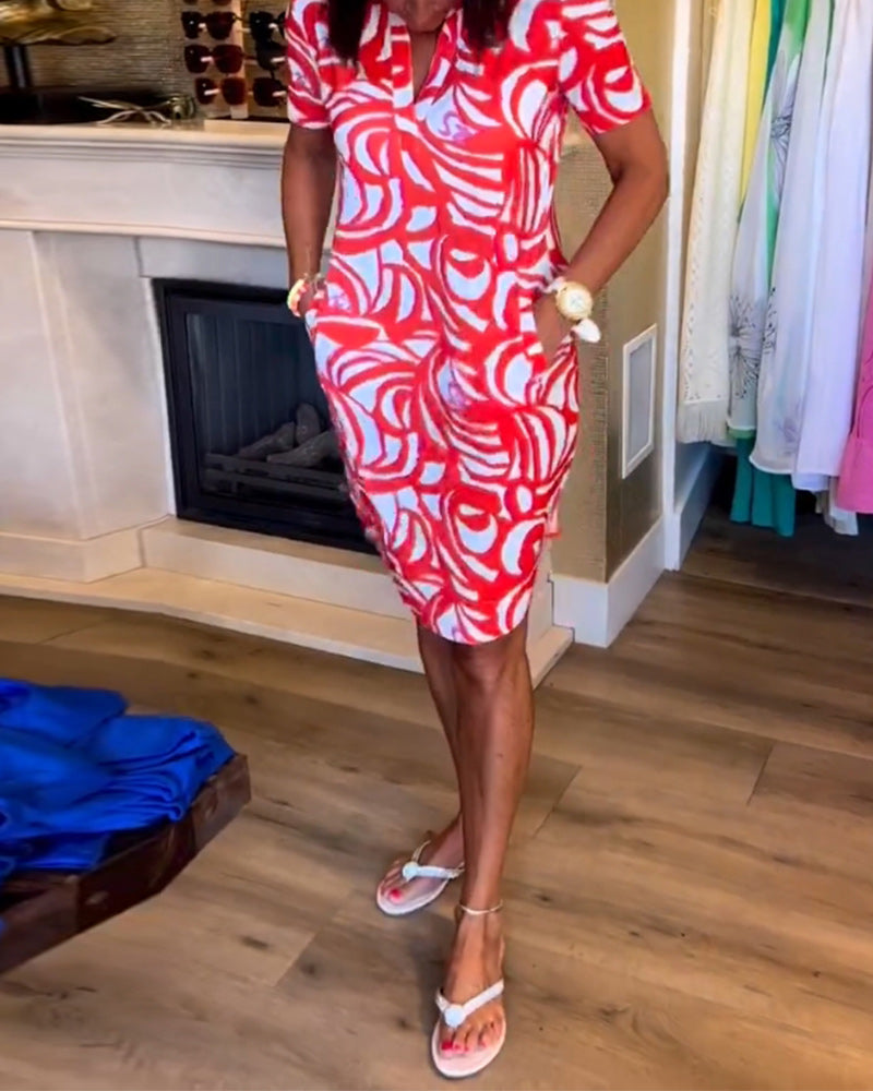 Julia | Printed V-Neck Dress