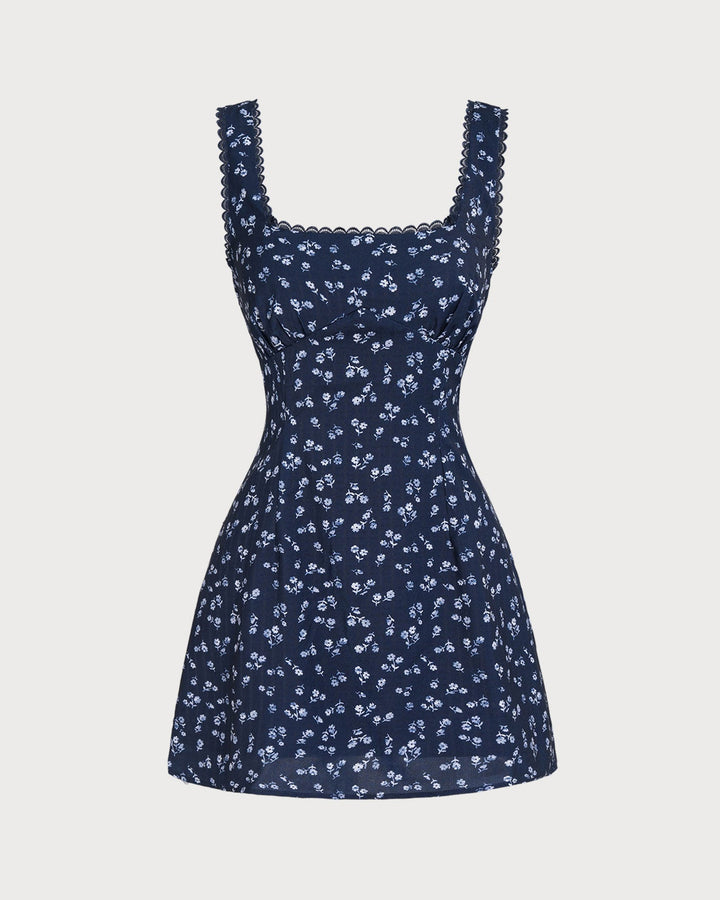 Nara | Floral Square Neck Mini Dress