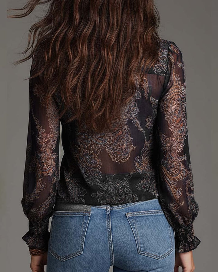 Noline | Ruffle Zip Blouse