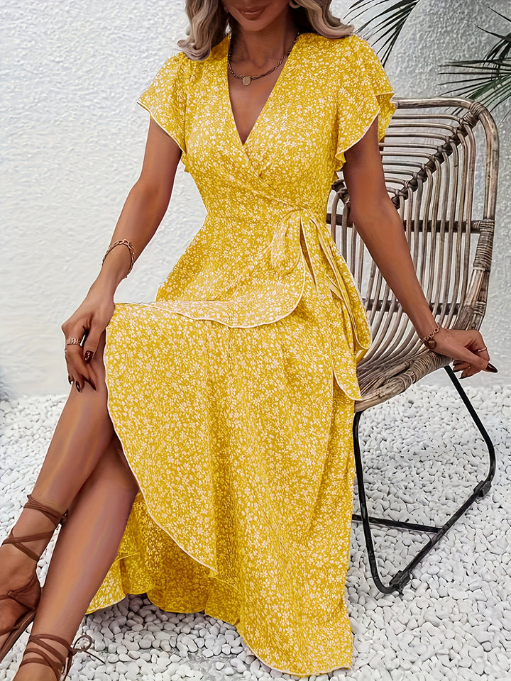 Alina | Asymmetric Floral Midi Dress