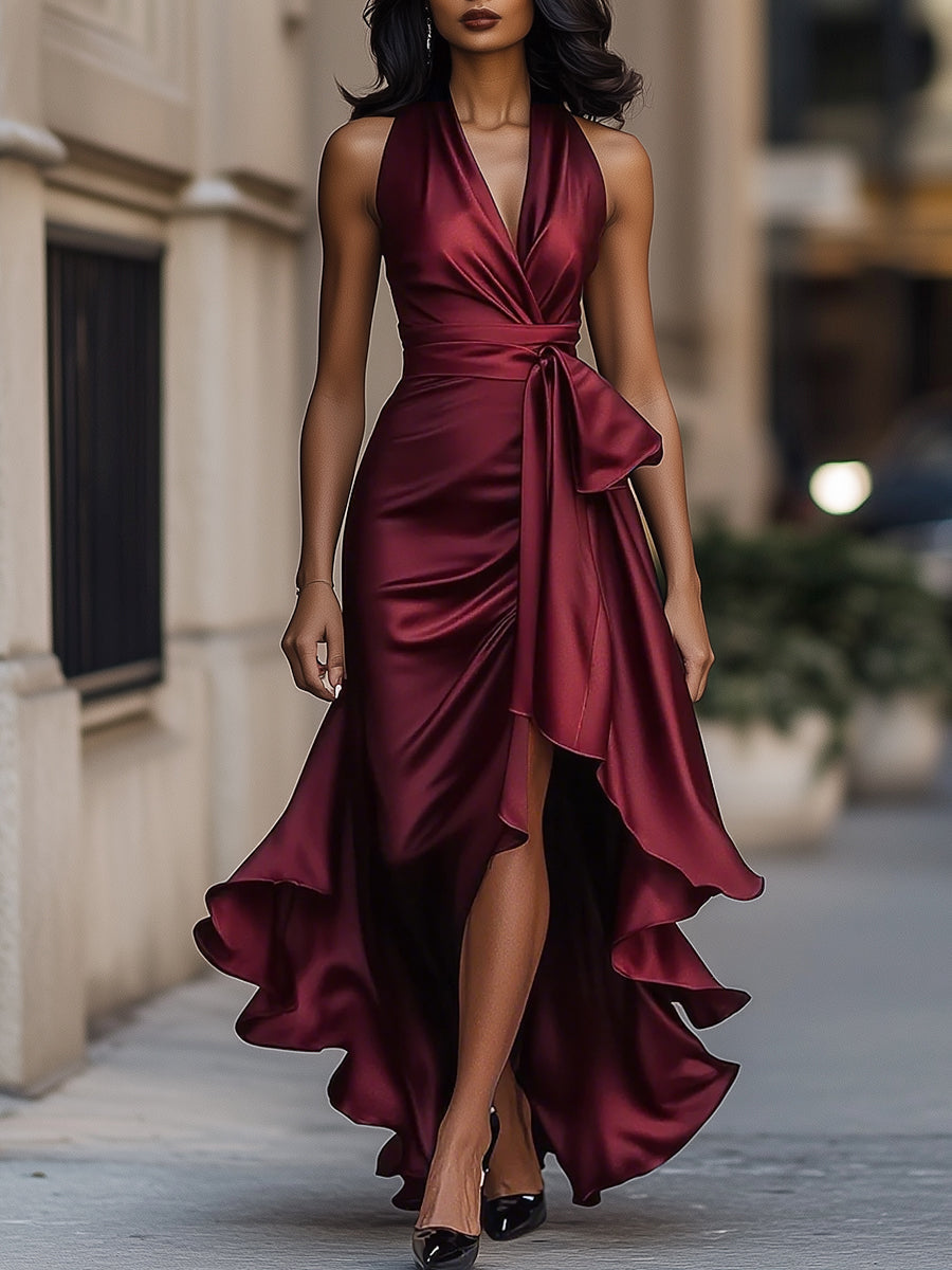 Lola | Satin Draped Dress