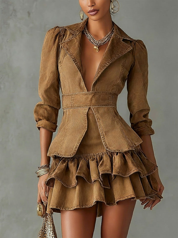 Lorine | Blazer Ruffle Mini Dress