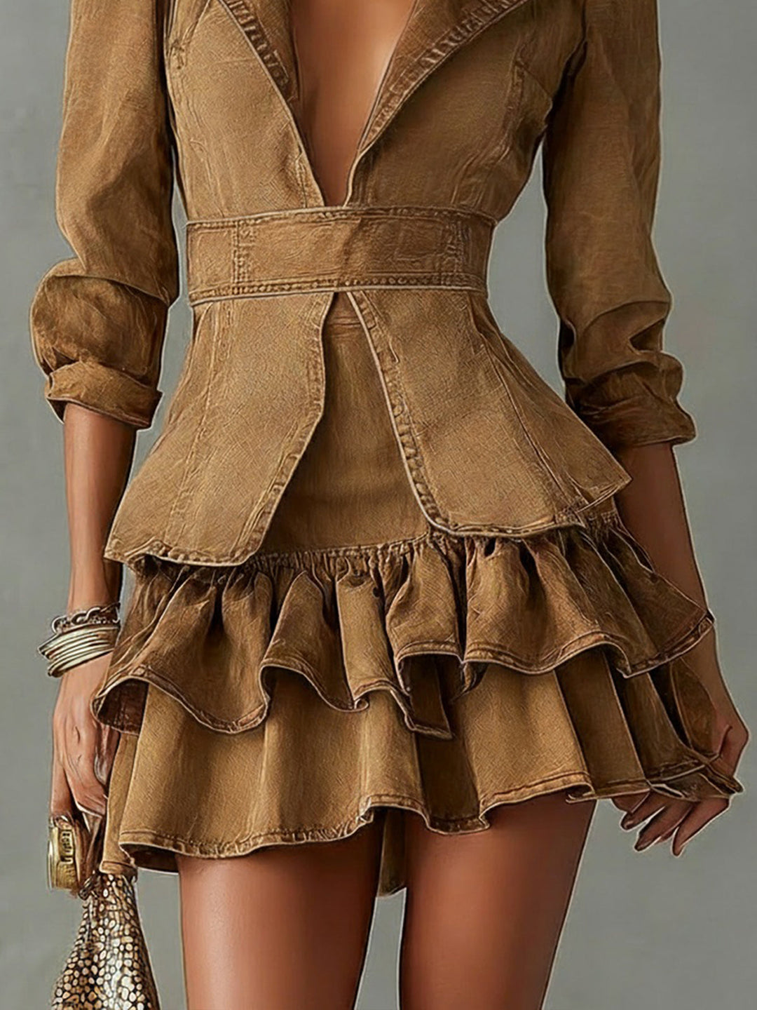 Lorine | Blazer Ruffle Mini Dress