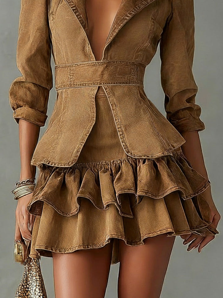 Lorine | Blazer Ruffle Mini Dress