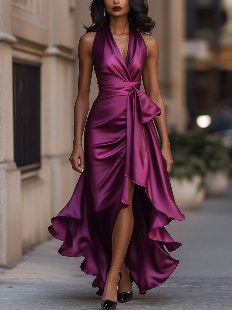 Lola | Satin Draped Dress