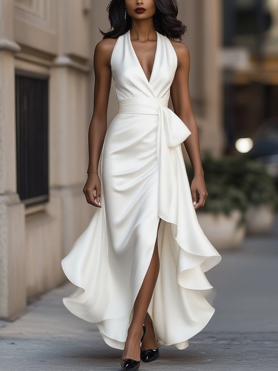 Lola | Satin Draped Dress