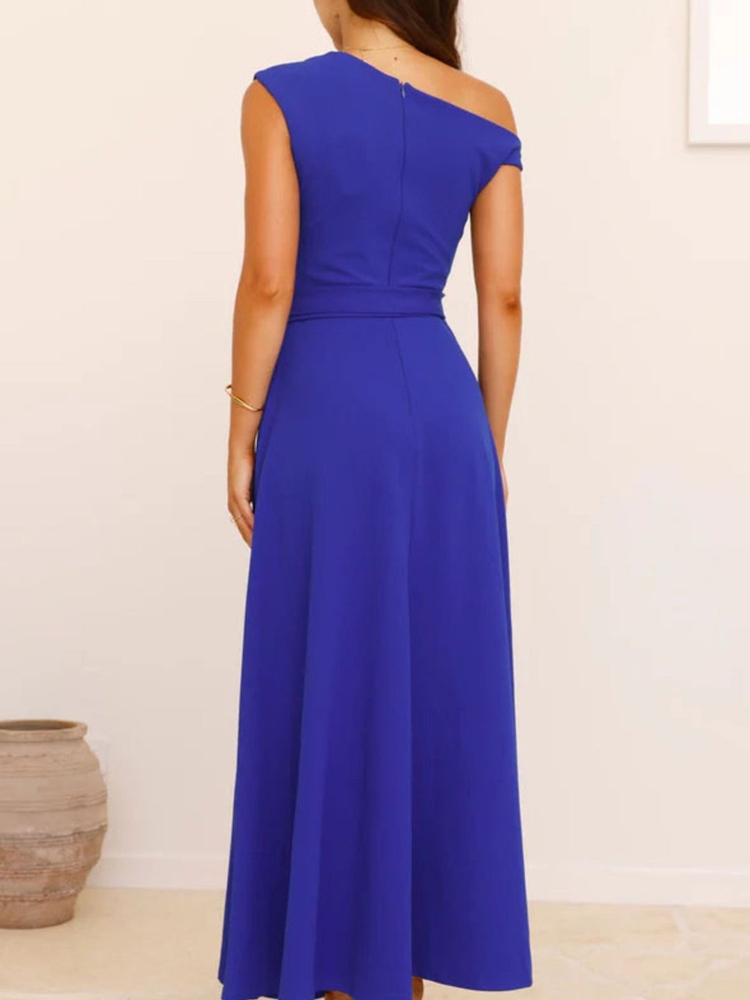 Isabella | One-Shoulder Tie Waist Maxi Dress