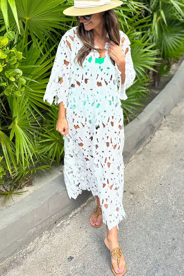 Solmira | Eyelet Lace Midi Dress