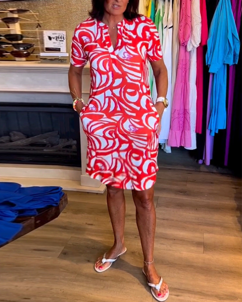 Julia | Printed V-Neck Dress