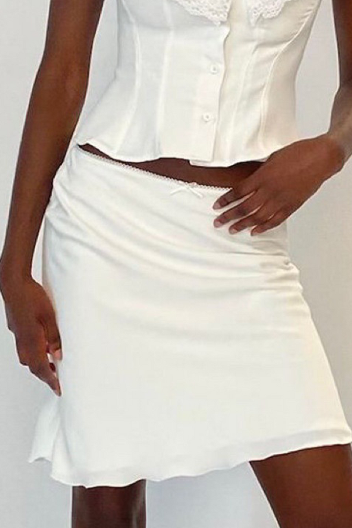 Celestique | Lace Trim Midi Skirt