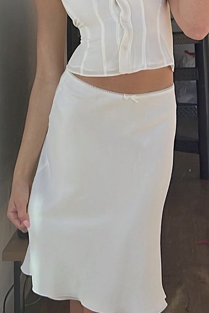 Celestique | Lace Trim Midi Skirt
