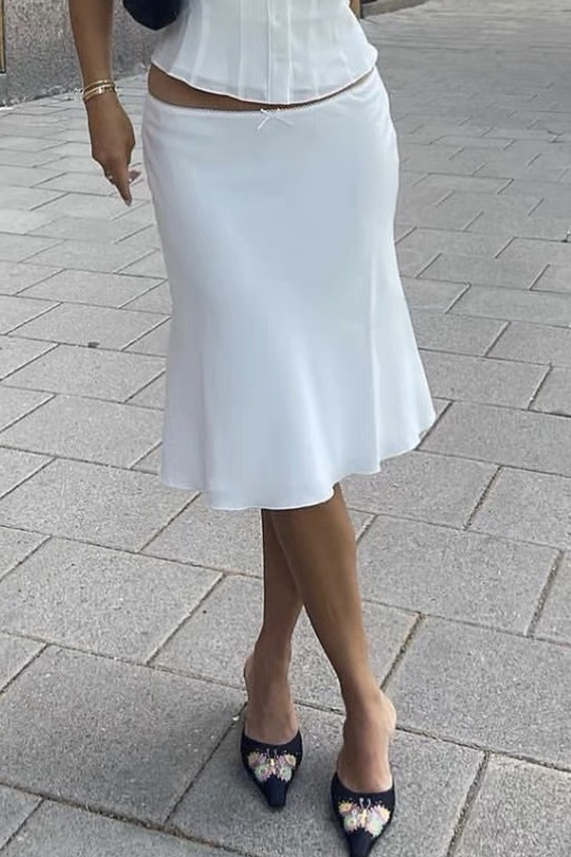 Celestique | Lace Trim Midi Skirt