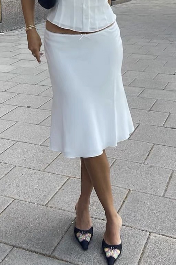 Celestique | Lace Trim Midi Skirt