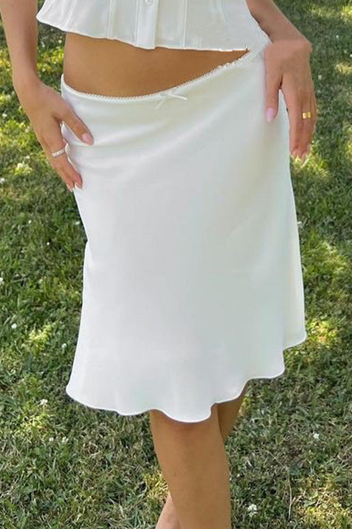 Celestique | Lace Trim Midi Skirt