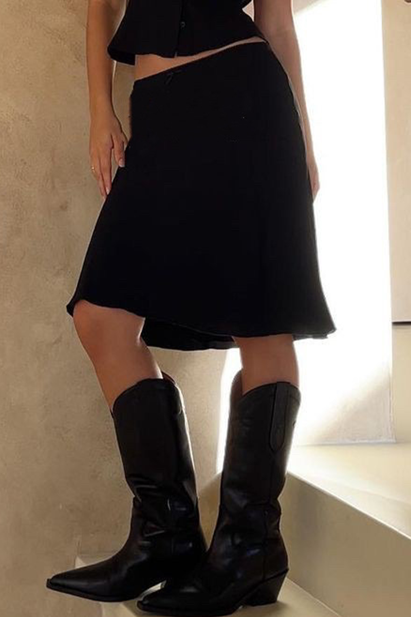 Celestique | Lace Trim Midi Skirt