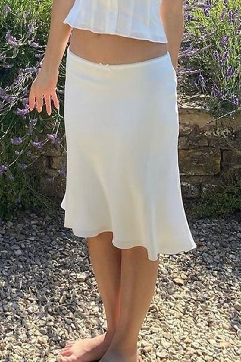 Celestique | Lace Trim Midi Skirt