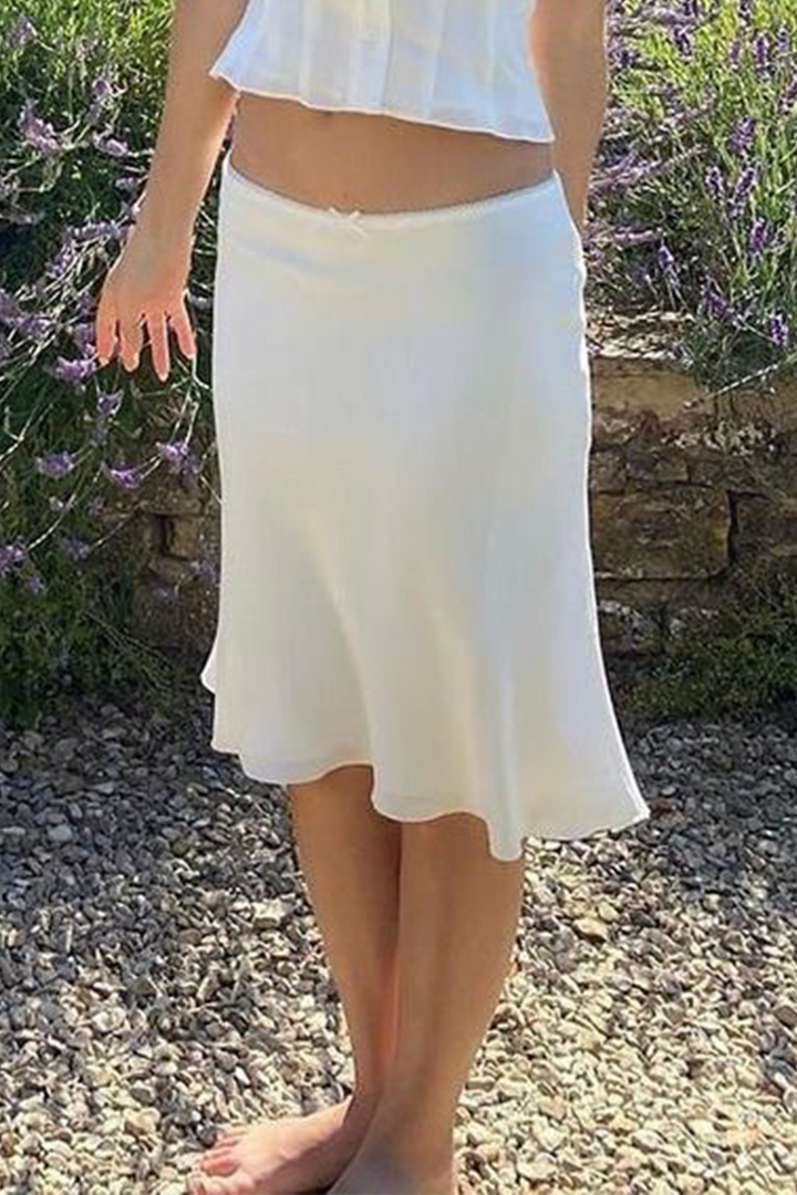 Celestique | Lace Trim Midi Skirt