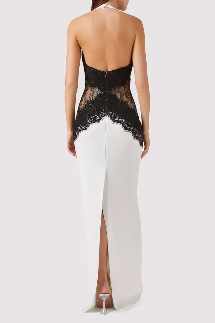 Noirélle | Halter Contrast Maxi Dress