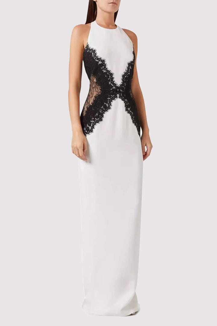 Noirélle | Halter Contrast Maxi Dress