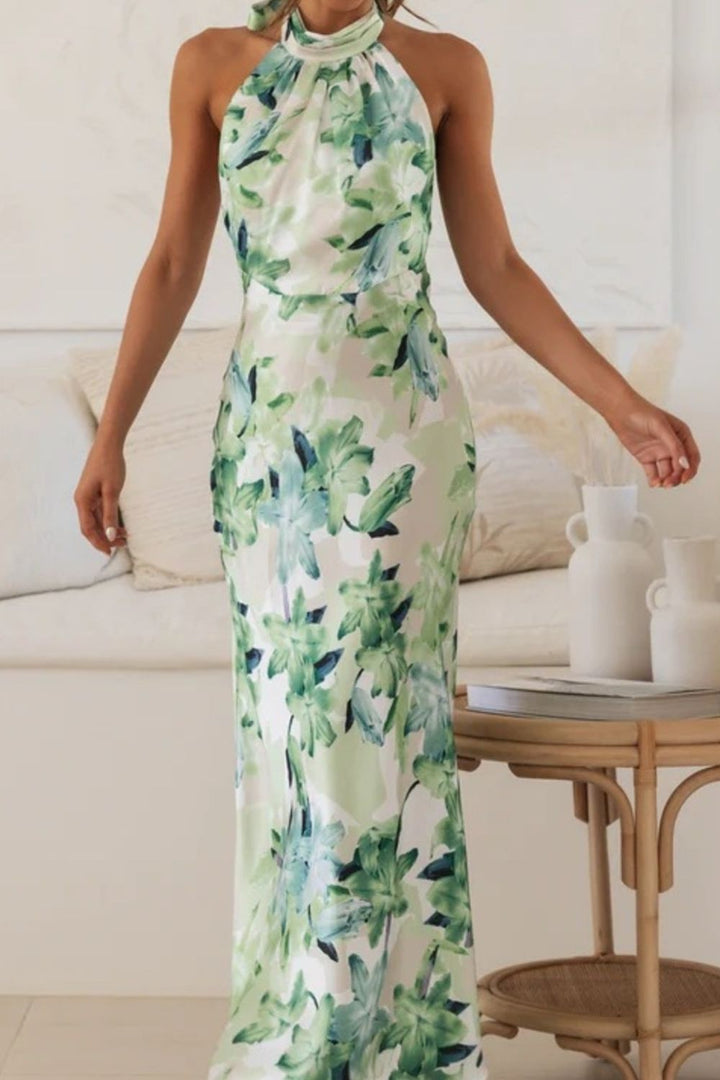Solmira | Floral Halter Maxi Dress