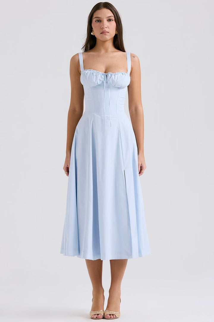 Lyra | Lace-Up Midi Dress