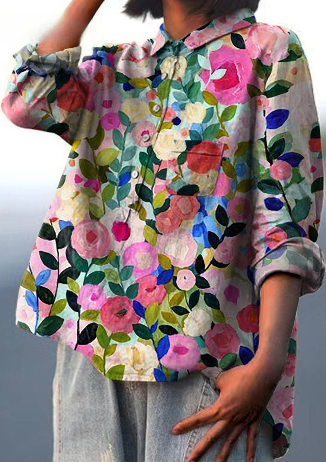 Rosalinn | Floral Linen Shirt