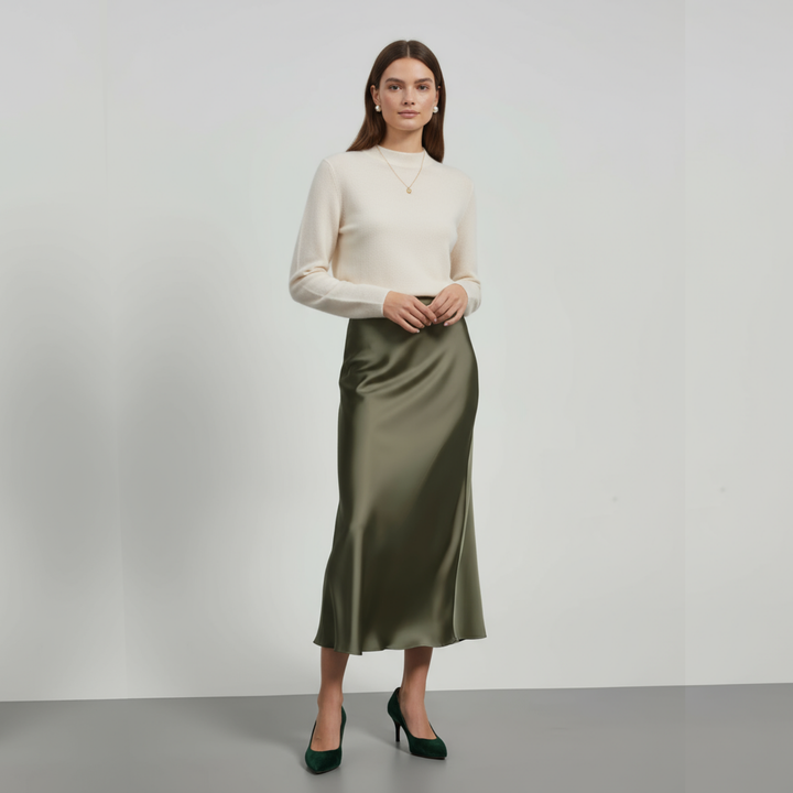 Arden | Jupe Midi Satinée pour Femme