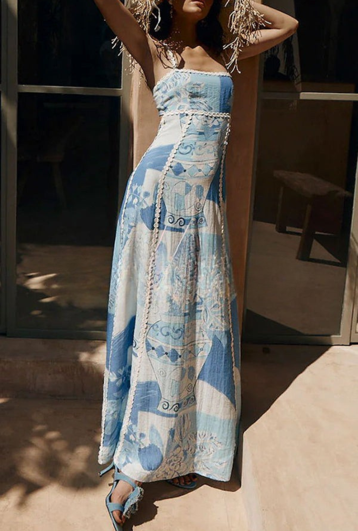 Aveline | Blossom Linen Maxi Dress