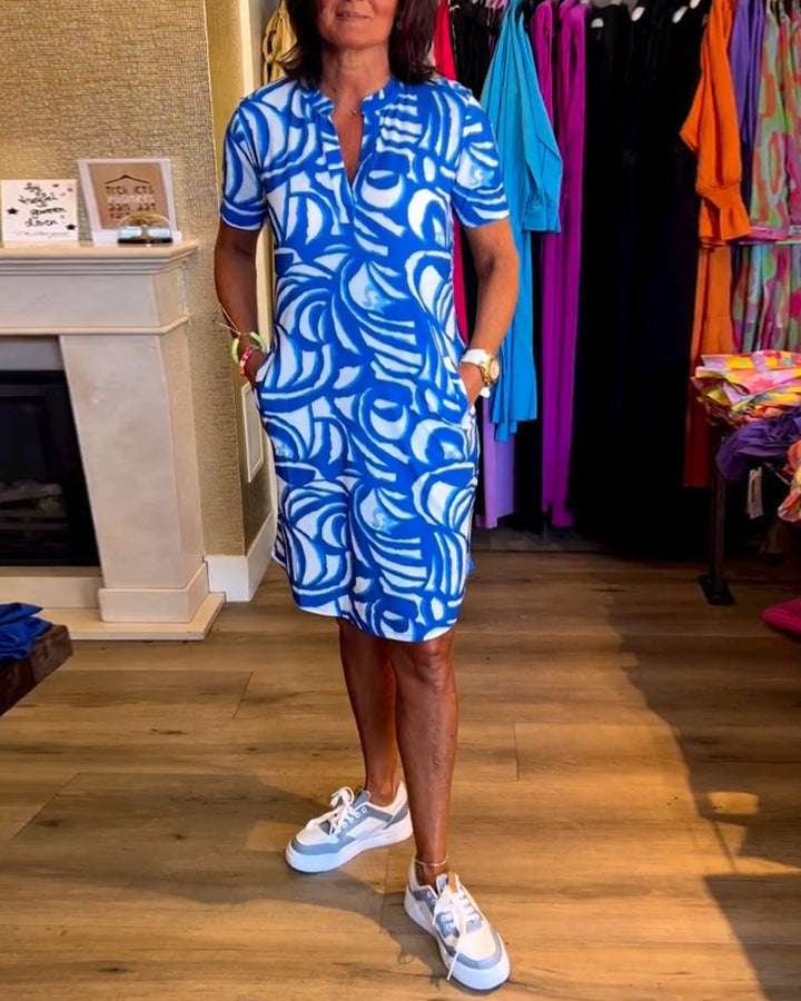 Julia | Printed V-Neck Dress