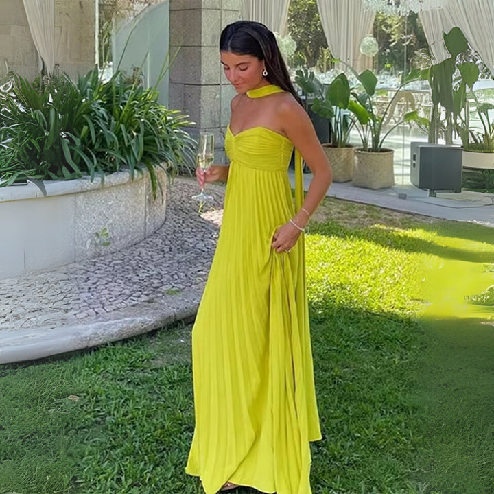 Delaney | Strapless Pleated Dress