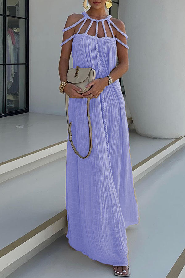 Isolde | Braided Linen Maxi Dress
