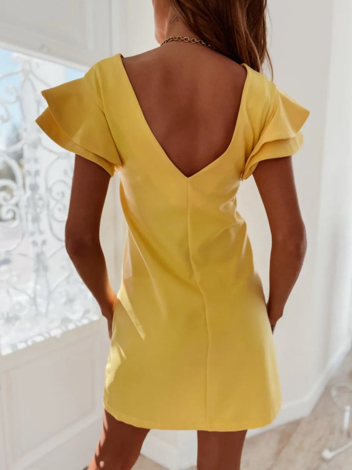 Sorélie | Ruffled Backless Mini Dress