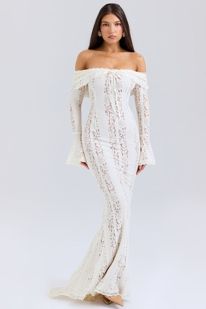 Cécile | Lace Off-Shoulder Maxi Dress