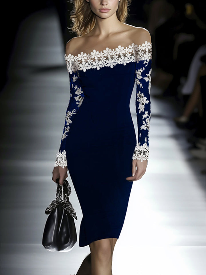 Noaline | Off-Shoulder Lace Midi Dress