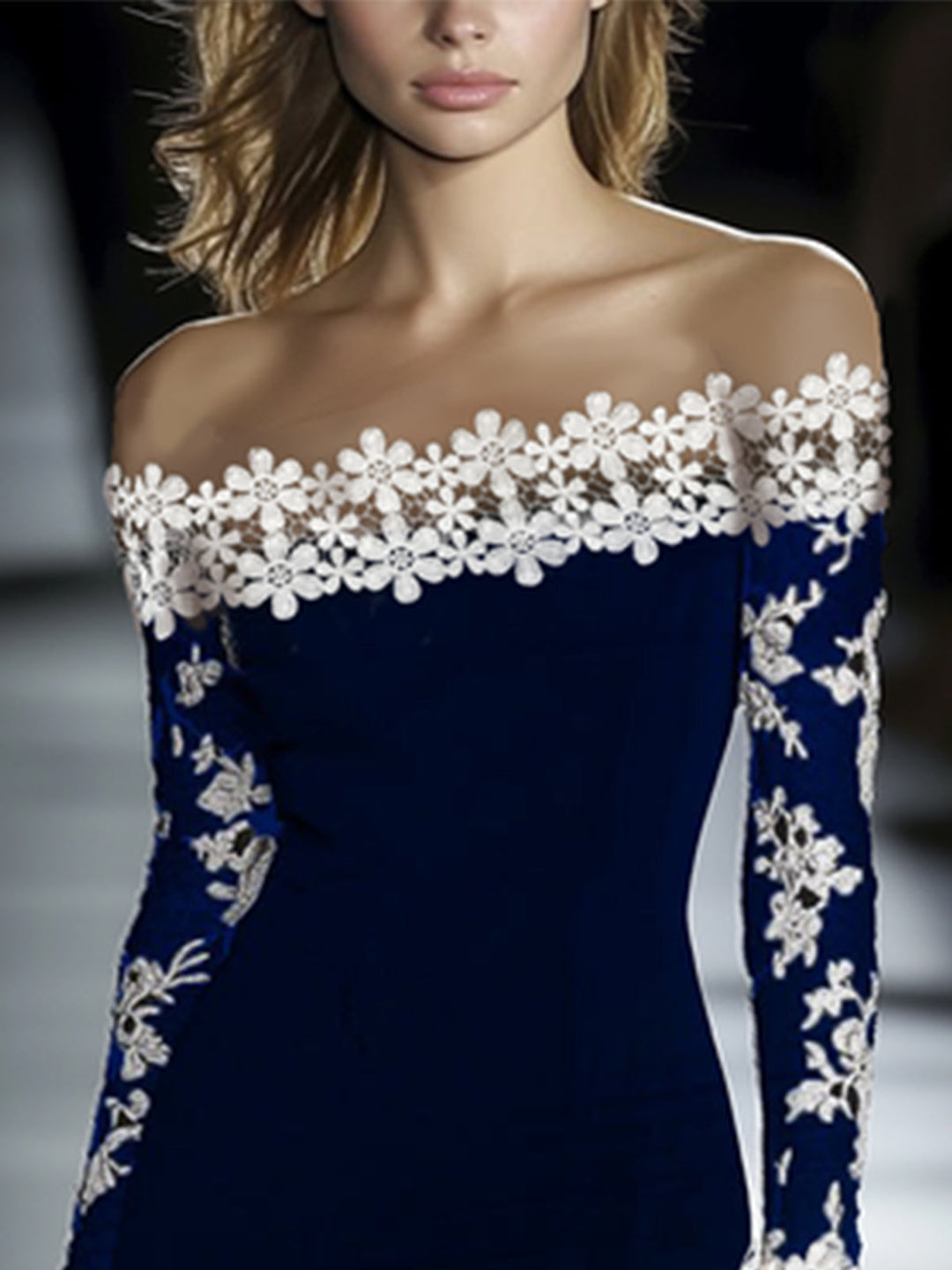 Noaline | Off-Shoulder Lace Midi Dress