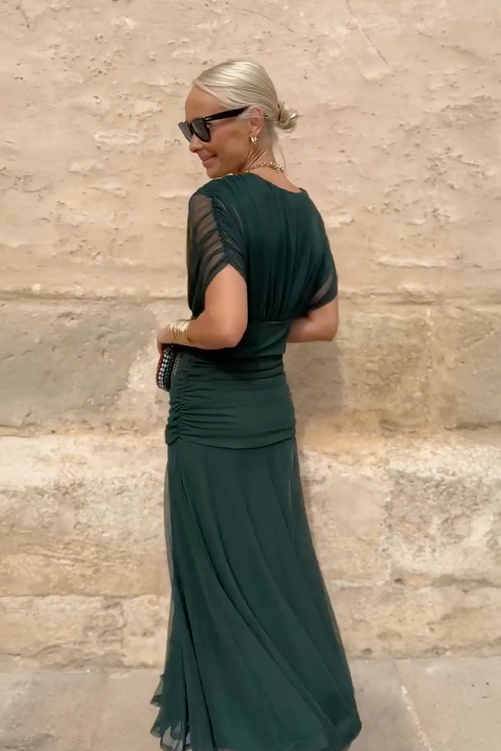 Veloura | V-Neck Chiffon Maxi Dress