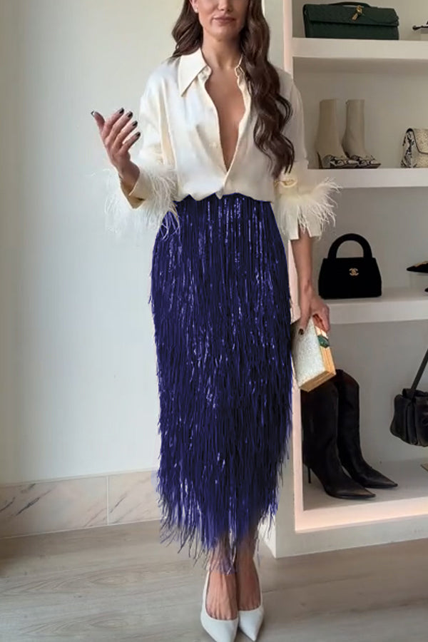 Valenne | Fringe Midi Skirt
