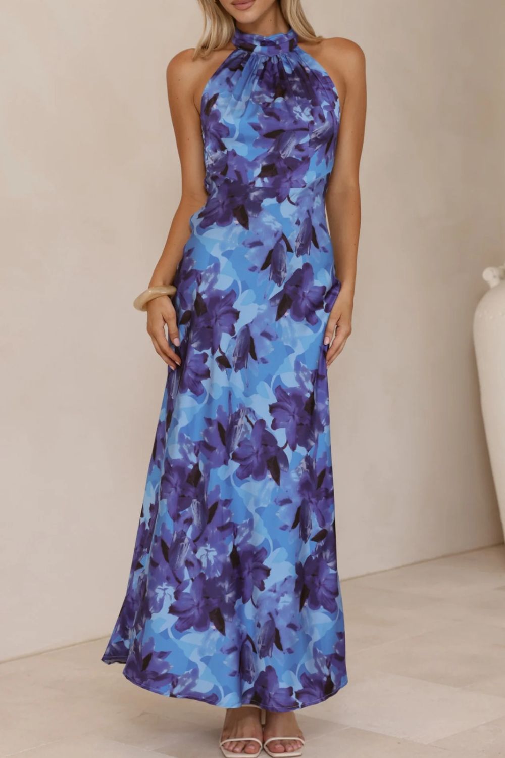 Liana | Floral Halter Maxi Dress