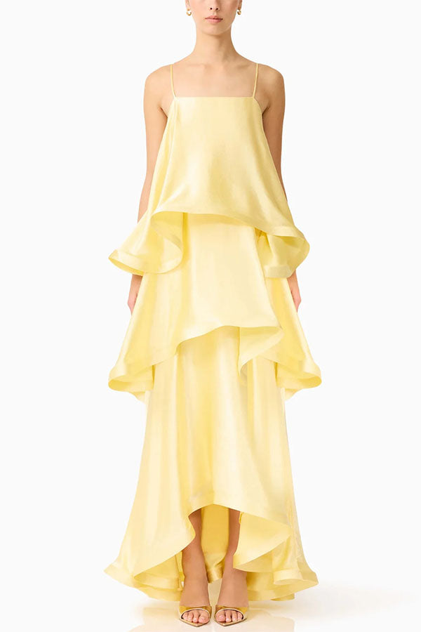 Eloria | Layered Satin Maxi Dress
