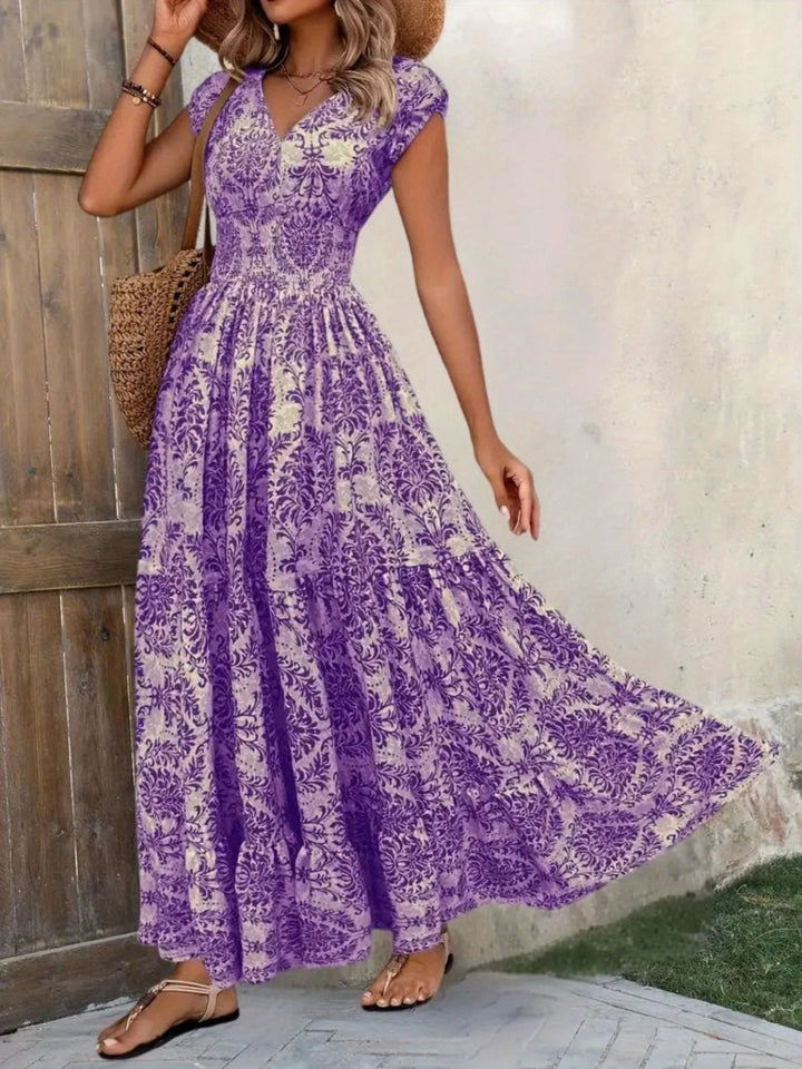 Solara | Printed Tiered Maxi Dress