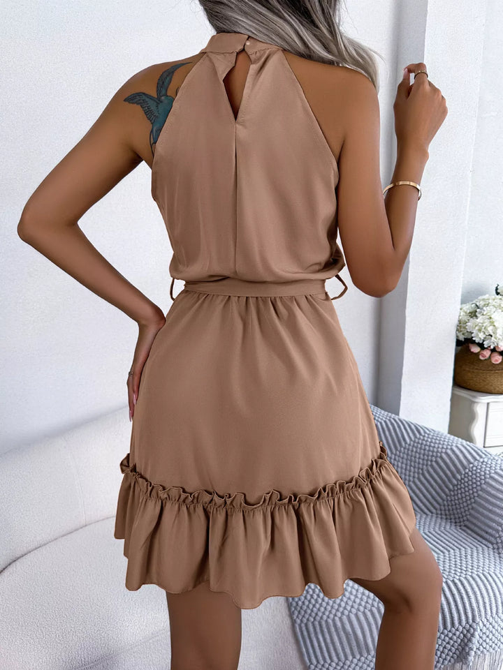 Seralyn | Halter Ruffle Mini Dress