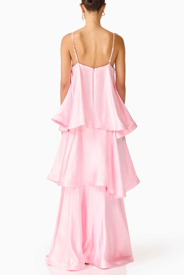 Eloria | Layered Satin Maxi Dress