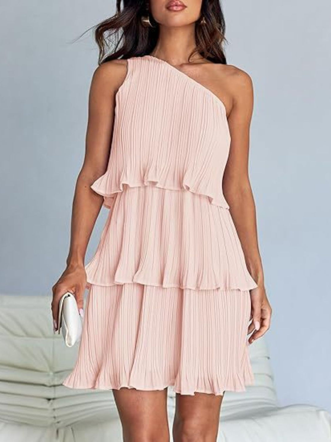 Soréva | One Shoulder Layered Mini Dress